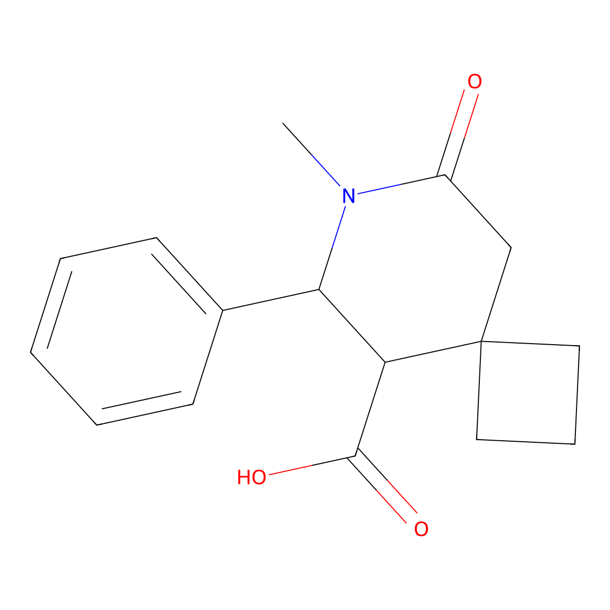 7-Methyl-8-oxo-6-phenyl-7-azaspiro[3.5]nonane-5-carboxylic acid molecular structure, CAS 2137641-47-3