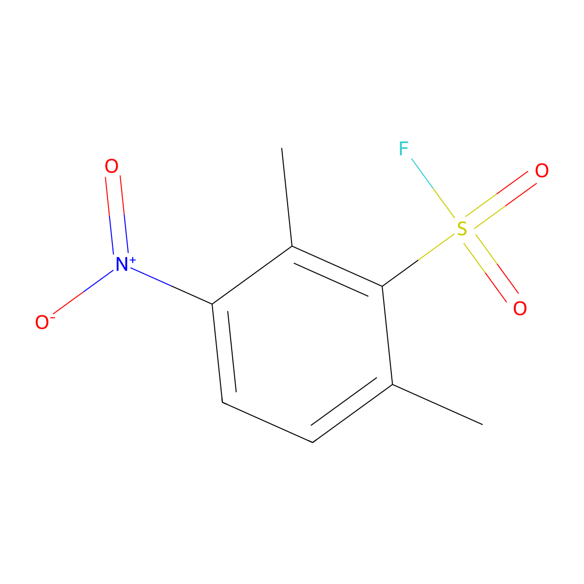 2,6-Dimethyl-3-nitrobenzene-1-sulfonyl fluoride molecular structure, CAS 2137641-73-5