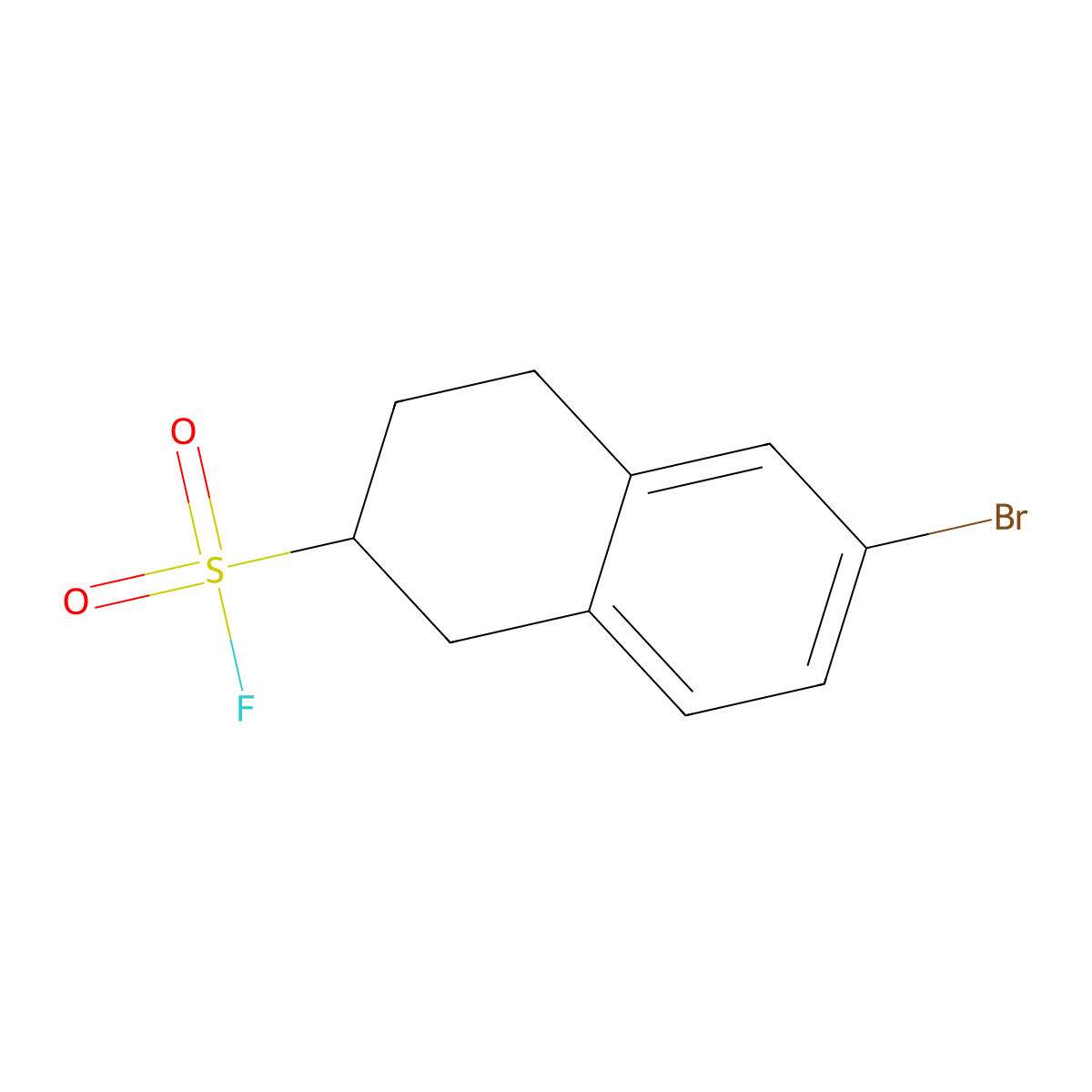 6-Bromo-1,2,3,4-tetrahydronaphthalene-2-sulfonyl fluoride molecular structure, CAS 2137642-28-3