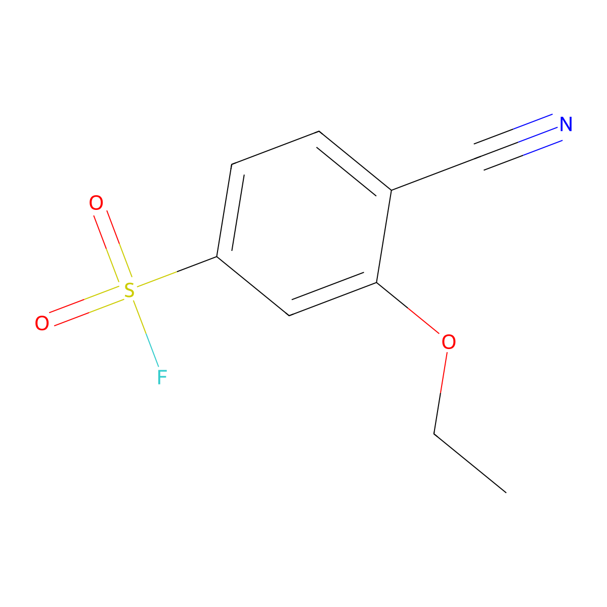 4-Cyano-3-ethoxybenzene-1-sulfonyl fluoride molecular structure, CAS 2137642-43-2