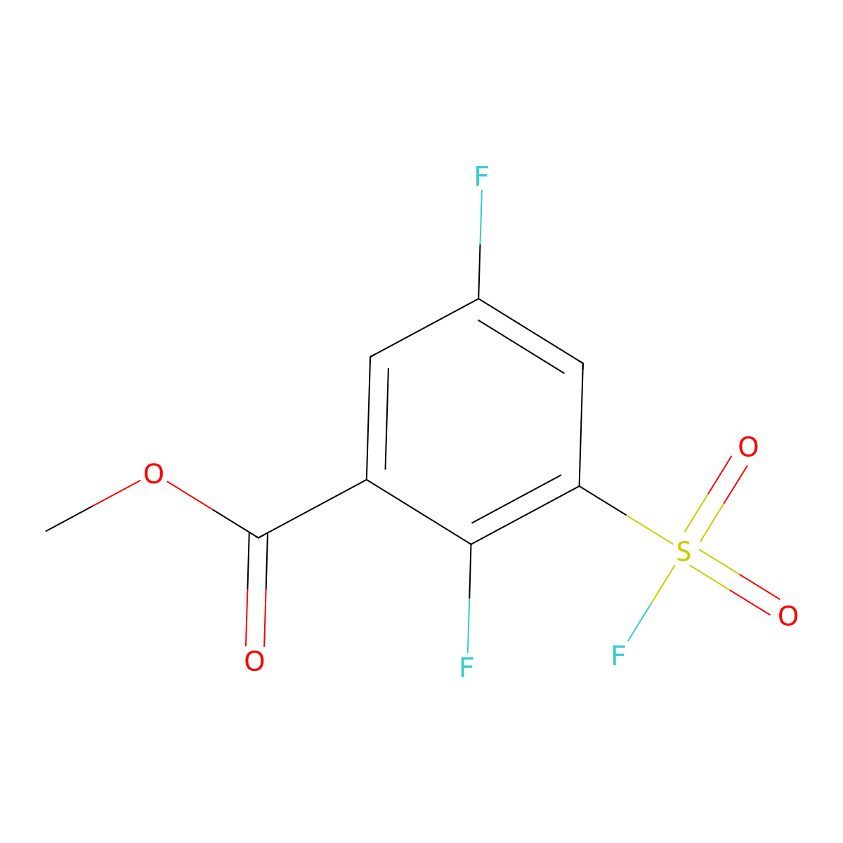 Methyl 2,5-difluoro-3-(fluorosulfonyl)benzoate molecular structure, CAS 2137642-58-9