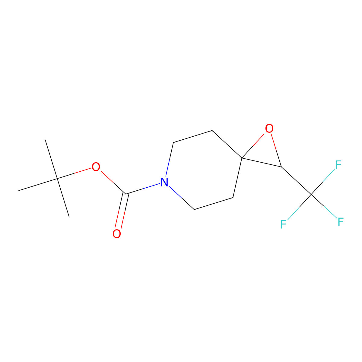 Tert-butyl 2-(trifluoromethyl)-1-oxa-6-azaspiro[2.5]octane-6-carboxylate molecular structure, CAS 2137642-59-0