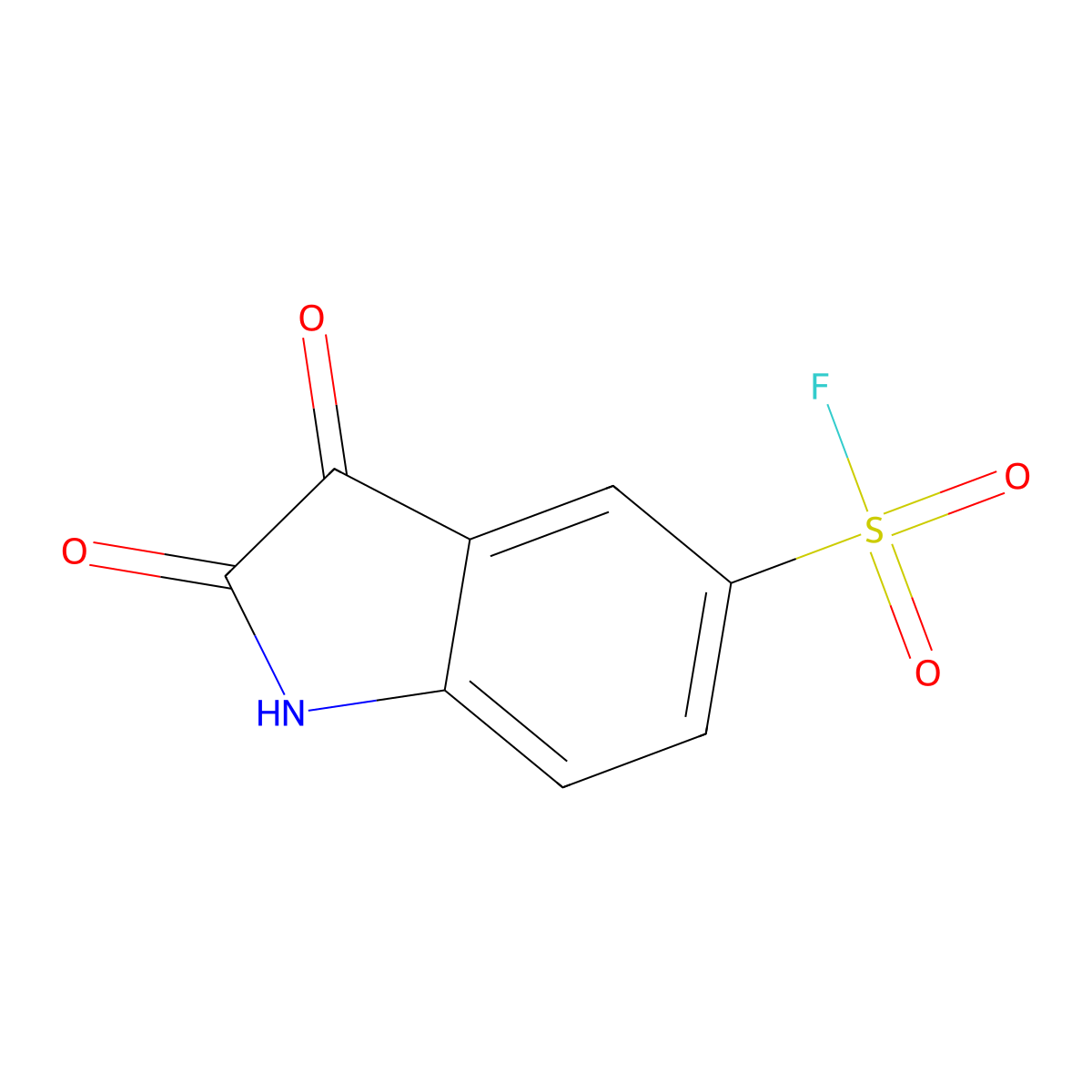 2,3-dioxo-2,3-dihydro-1H-indole-5-sulfonyl fluoride molecular structure, CAS 2137642-62-5