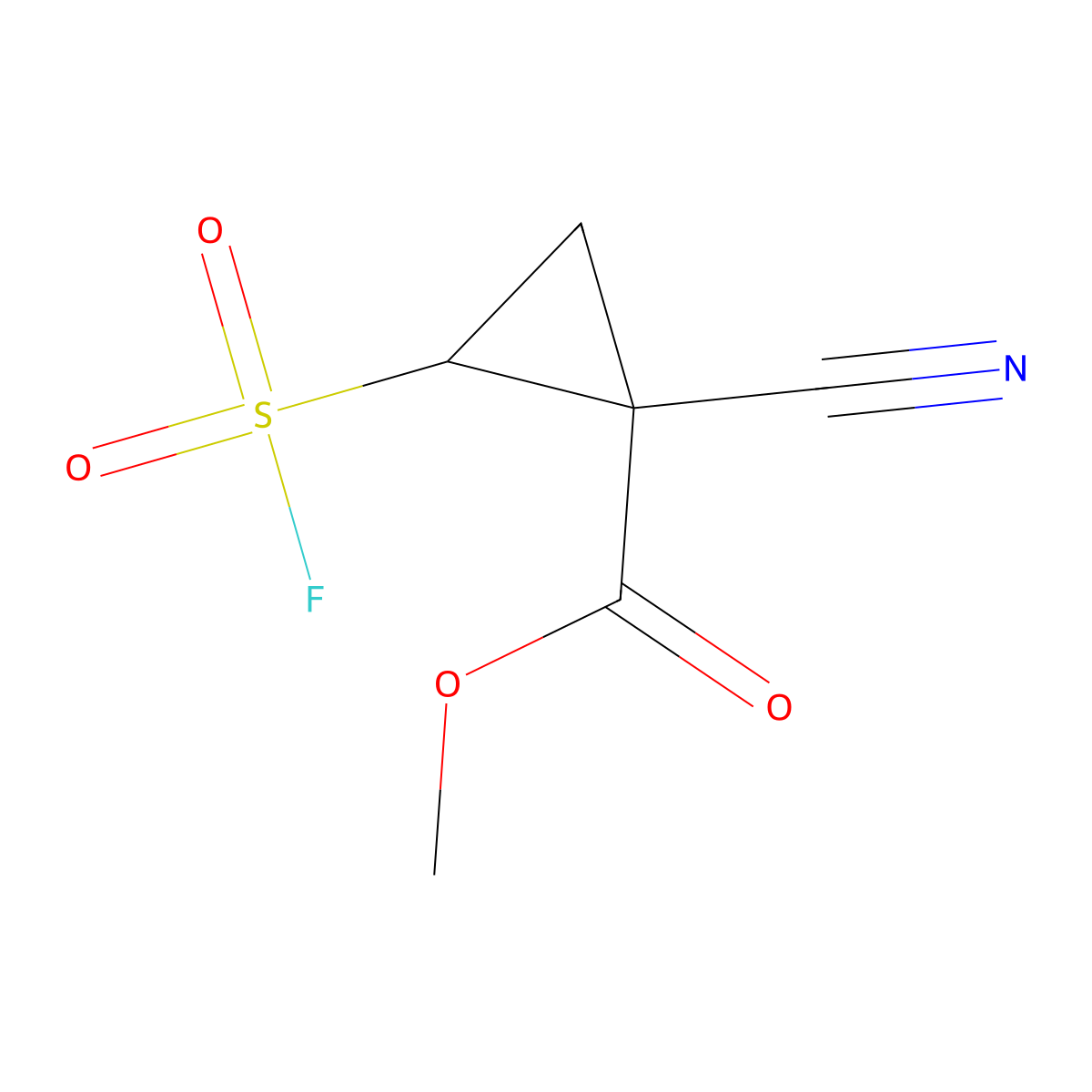 rac-methyl (1R,2R)-1-cyano-2-(fluorosulfonyl)cyclopropane-1-carboxylate molecular structure, CAS 2137642-65-8
