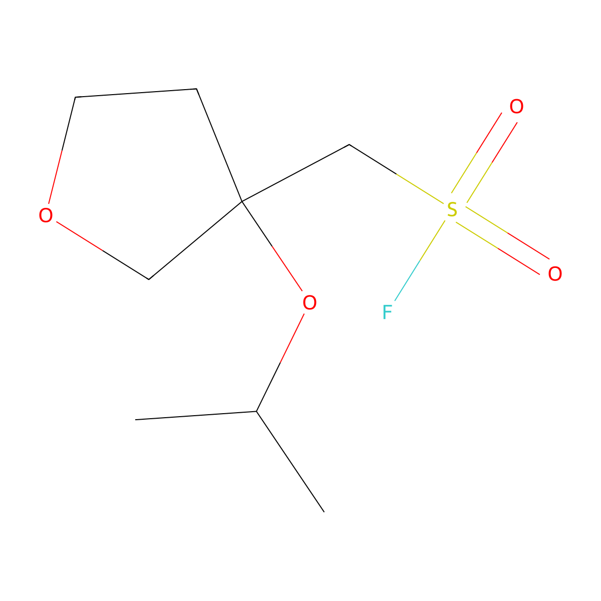 [3-(Propan-2-yloxy)oxolan-3-yl]methanesulfonyl fluoride molecular structure, CAS 2137642-80-7