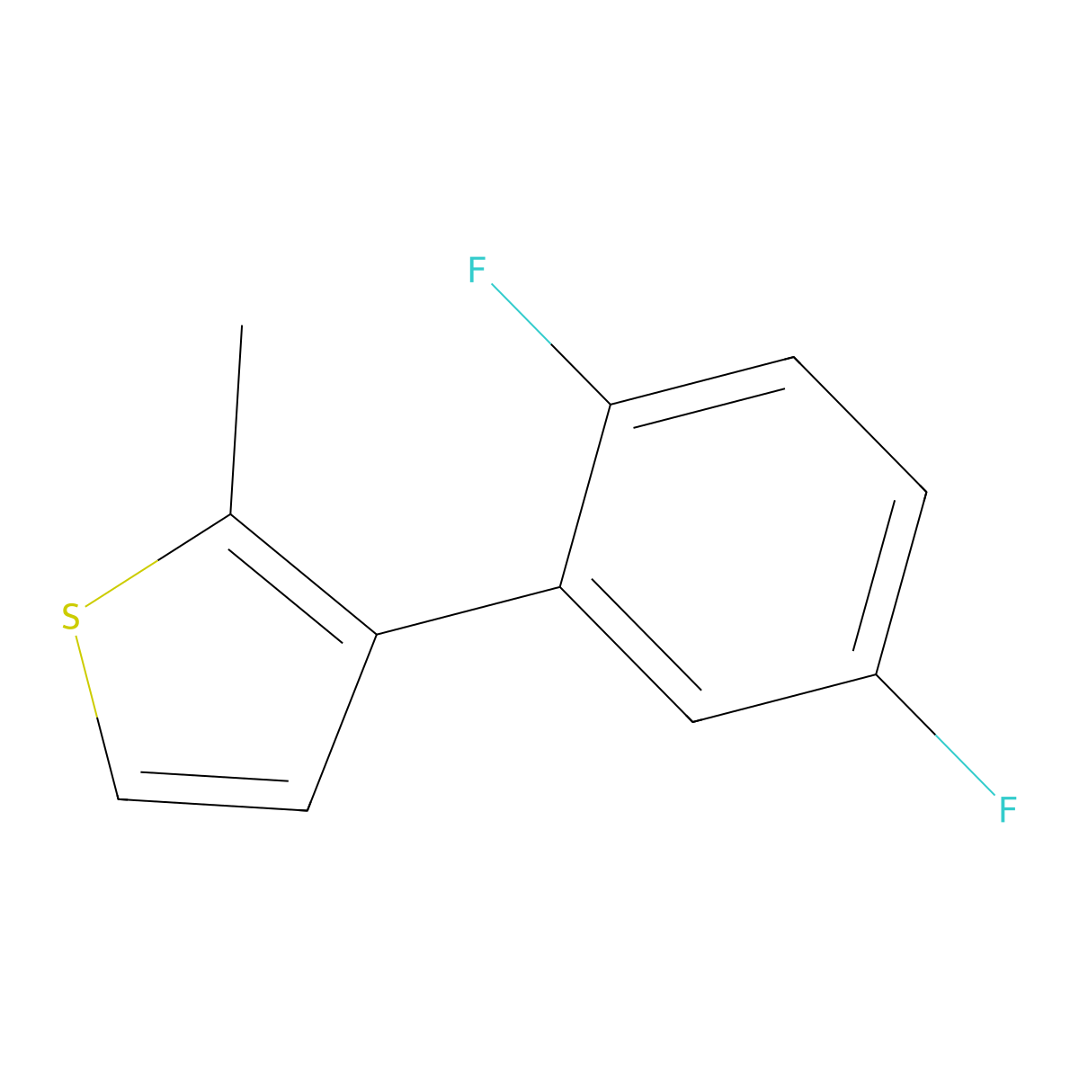 3-(2,5-Difluorophenyl)-2-methylthiophene molecular structure, CAS 2137643-02-6