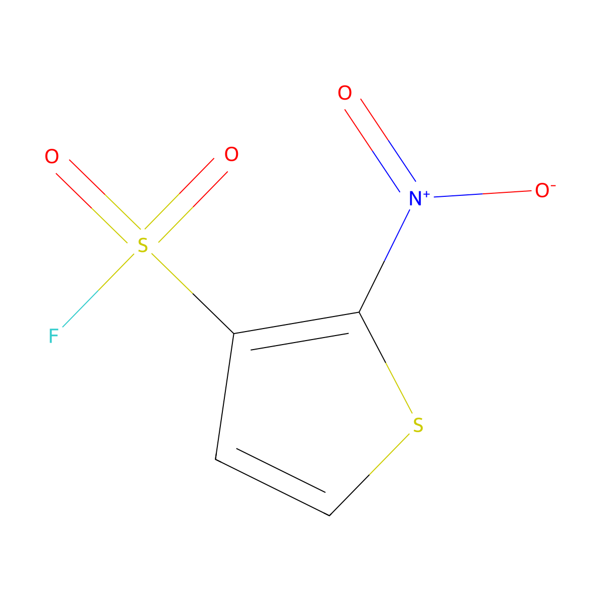 2-Nitrothiophene-3-sulfonyl fluoride molecular structure, CAS 2137643-18-4