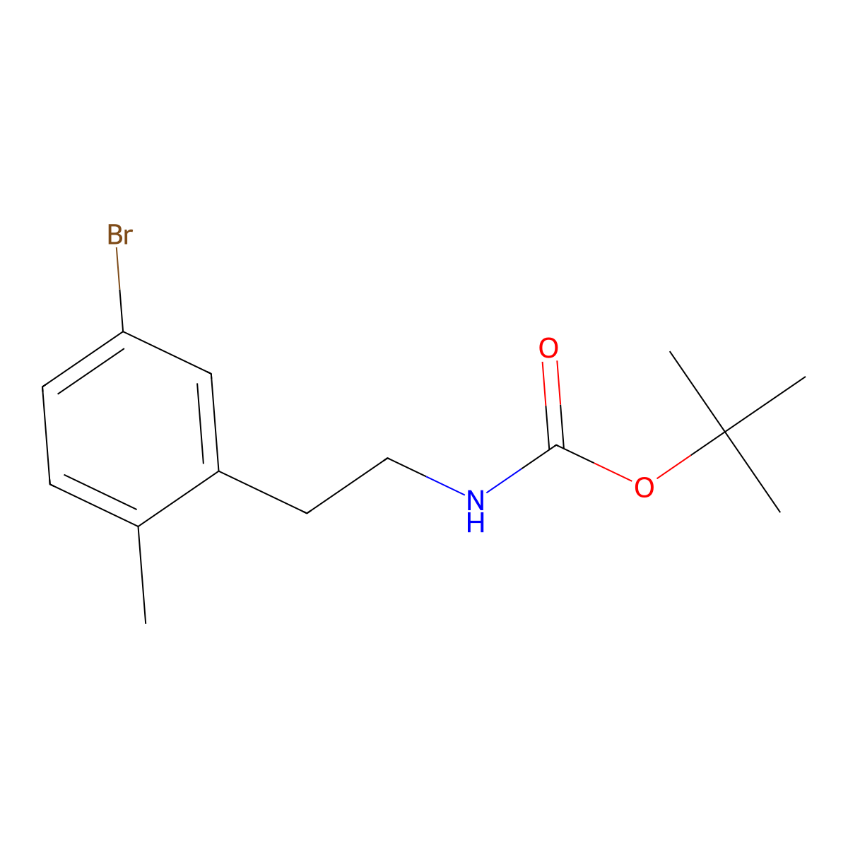 tert-butyl N-[2-(5-bromo-2-methylphenyl)ethyl]carbamate molecular structure, CAS 2137643-34-4