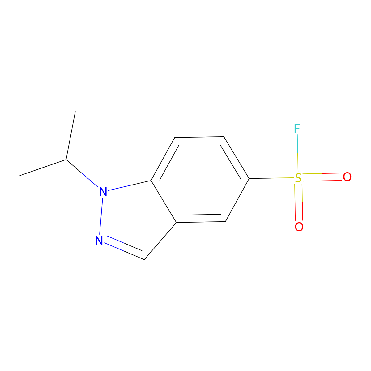 1-(propan-2-yl)-1H-indazole-5-sulfonyl fluoride molecular structure, CAS 2137644-97-2