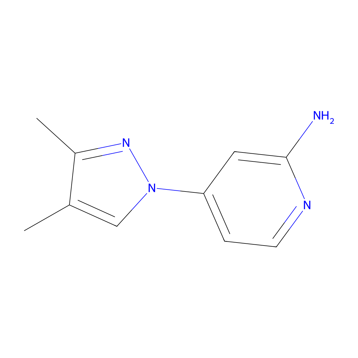 4-(3,4-dimethyl-1H-pyrazol-1-yl)pyridin-2-amine molecular structure, CAS 2137645-24-8