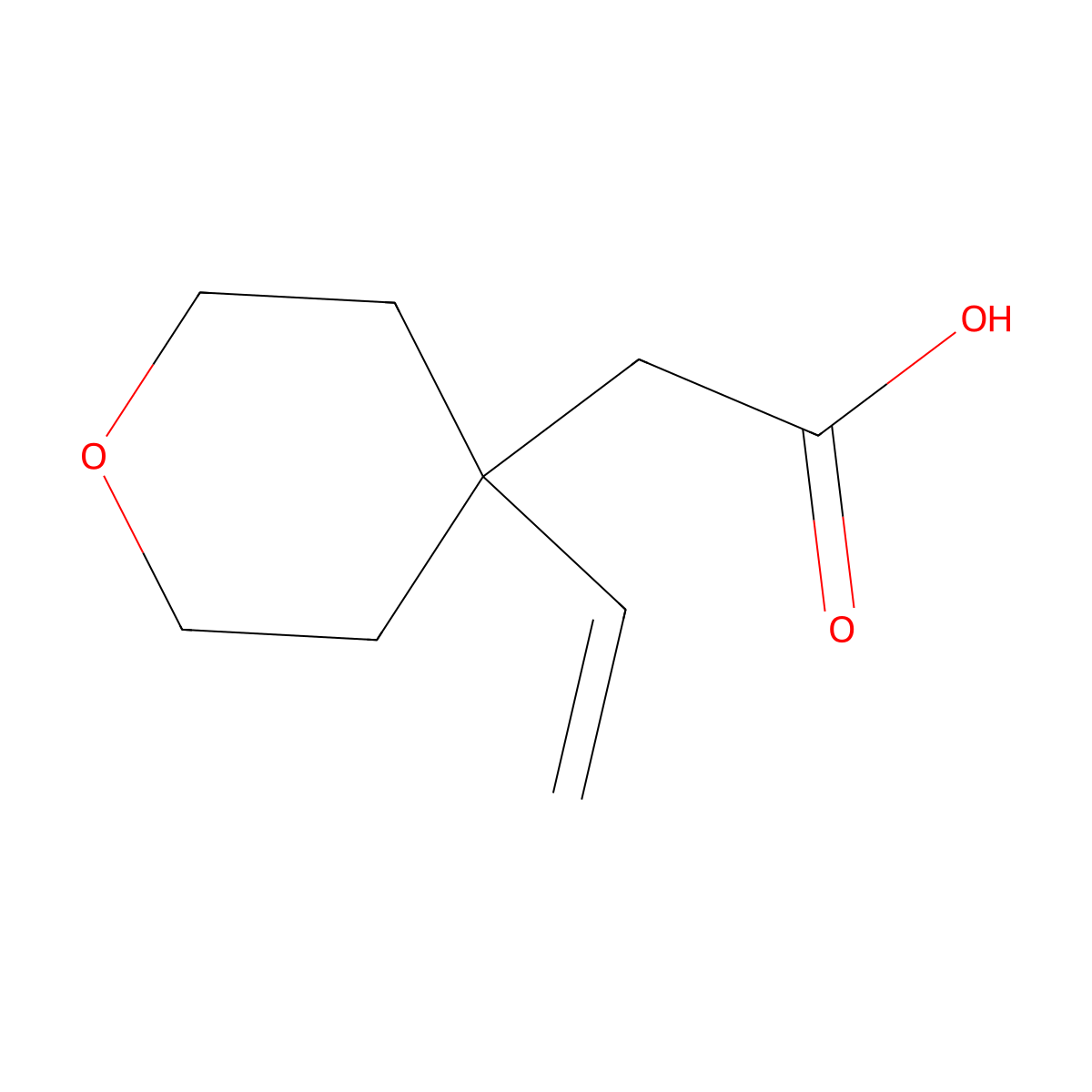 2-(4-Ethenyloxan-4-yl)acetic acid molecular structure, CAS 2137645-54-4