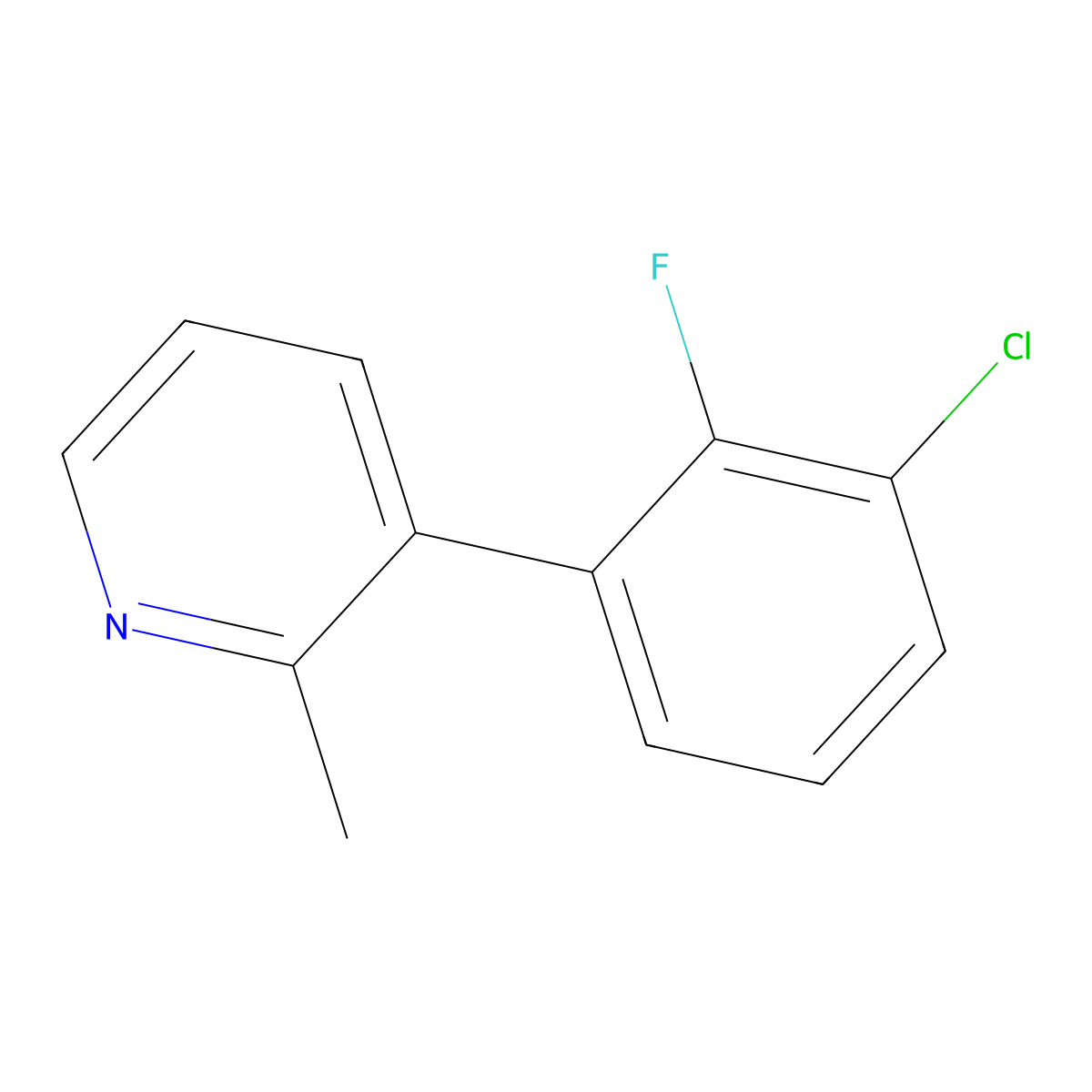 3-(3-Chloro-2-fluorophenyl)-2-methylpyridine molecular structure, CAS 2137645-66-8