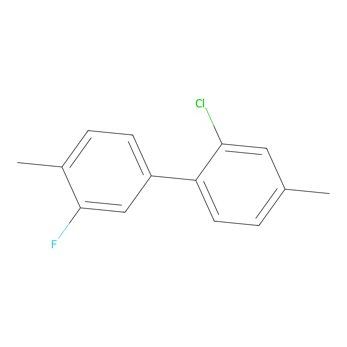 2-Chloro-1-(3-fluoro-4-methylphenyl)-4-methylbenzene molecular structure, CAS 2137645-76-0