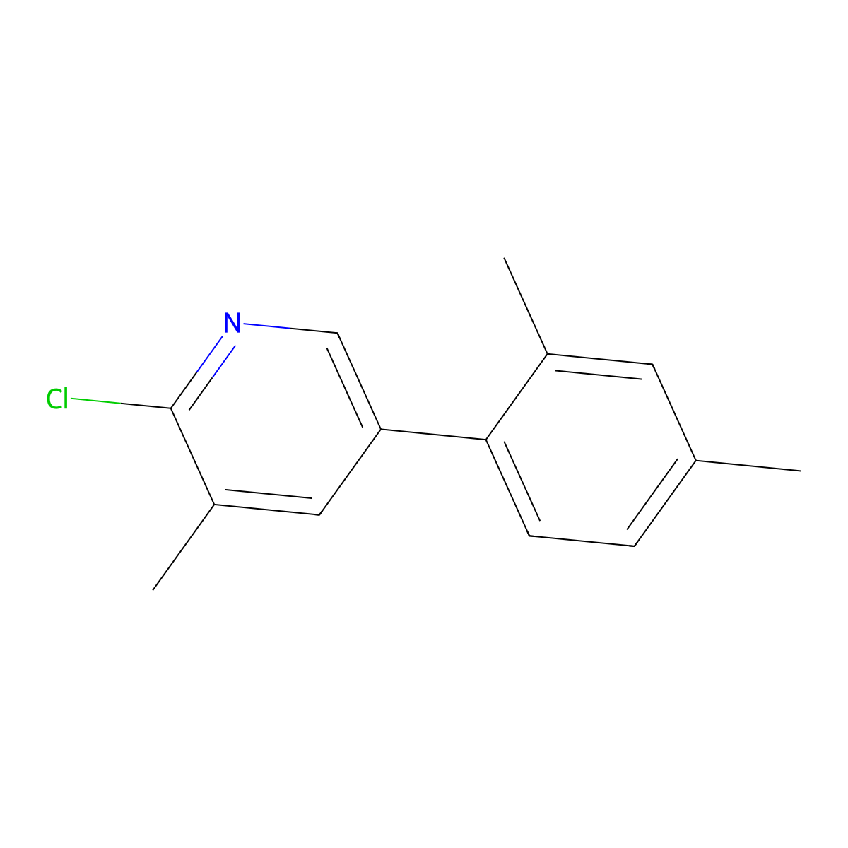 2-Chloro-5-(2,4-dimethylphenyl)-3-methylpyridine molecular structure, CAS 2137646-04-7
