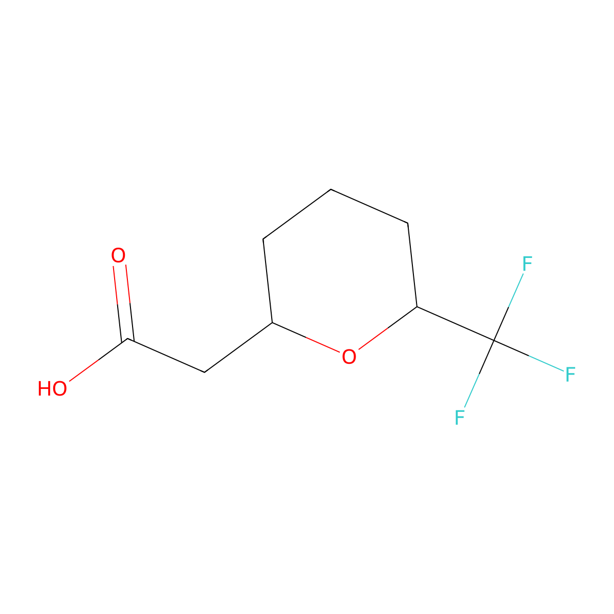 2-[6-(Trifluoromethyl)oxan-2-yl]acetic acid molecular structure, CAS 2137646-12-7