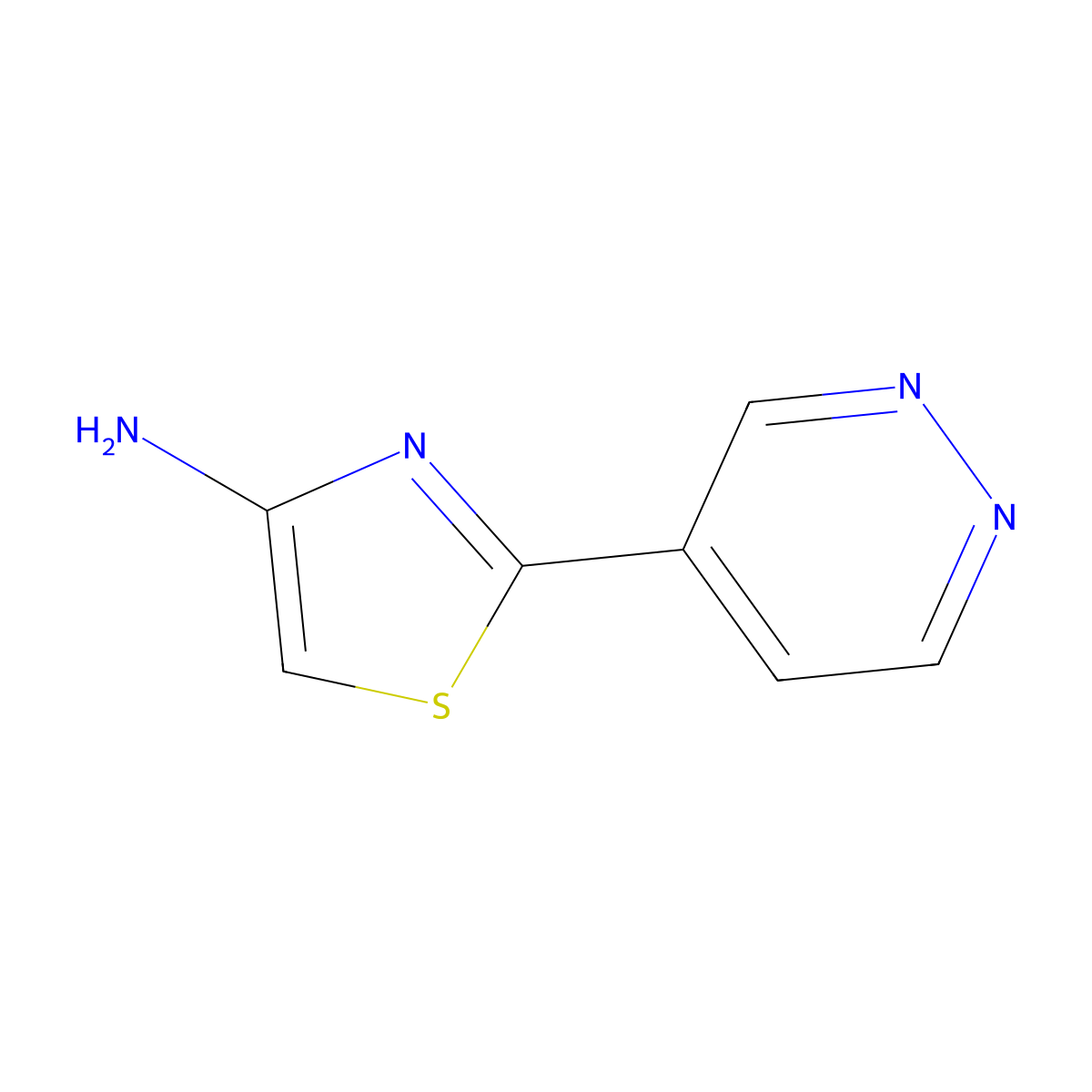 2-(Pyridazin-4-yl)-1,3-thiazol-4-amine molecular structure, CAS 2137646-26-3