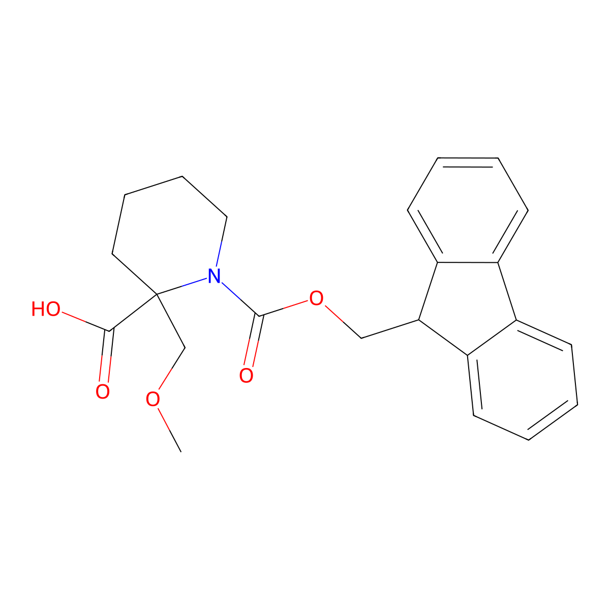 1-{[(9H-fluoren-9-yl)methoxy]carbonyl}-2-(methoxymethyl)piperidine-2-carboxylic acid molecular structure, CAS 2137646-41-2