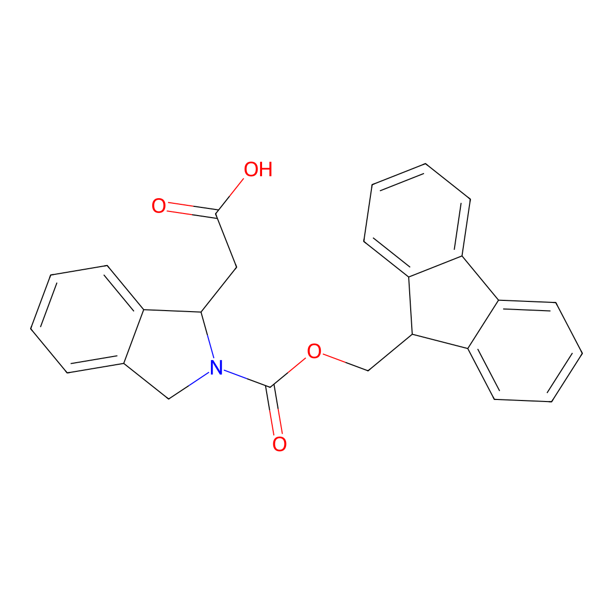 2-(2-{[(9H-fluoren-9-yl)methoxy]carbonyl}-2,3-dihydro-1H-isoindol-1-yl)acetic acid molecular structure, CAS 2137646-60-5