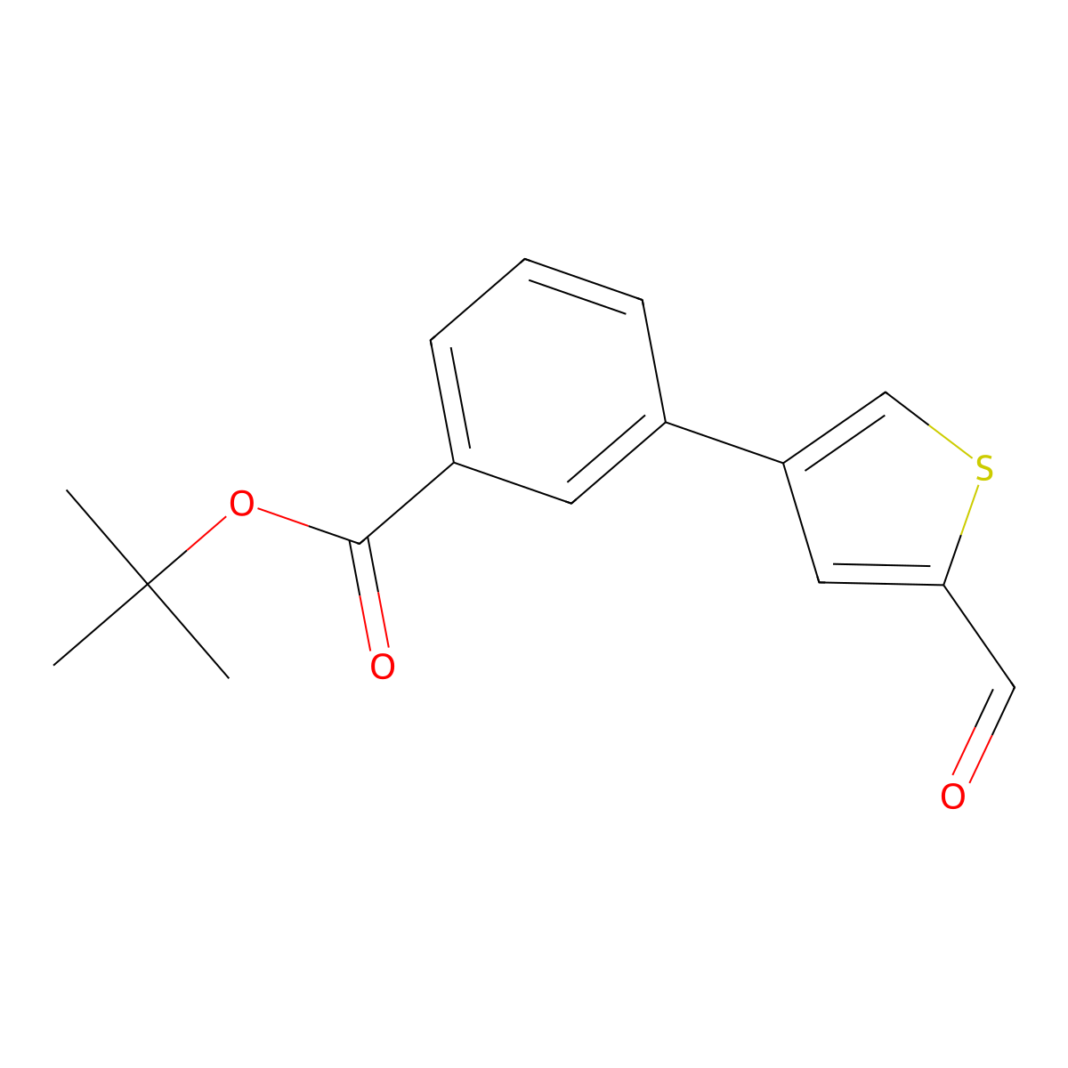Tert-butyl 3-(5-formylthiophen-3-yl)benzoate molecular structure, CAS 2137647-03-9