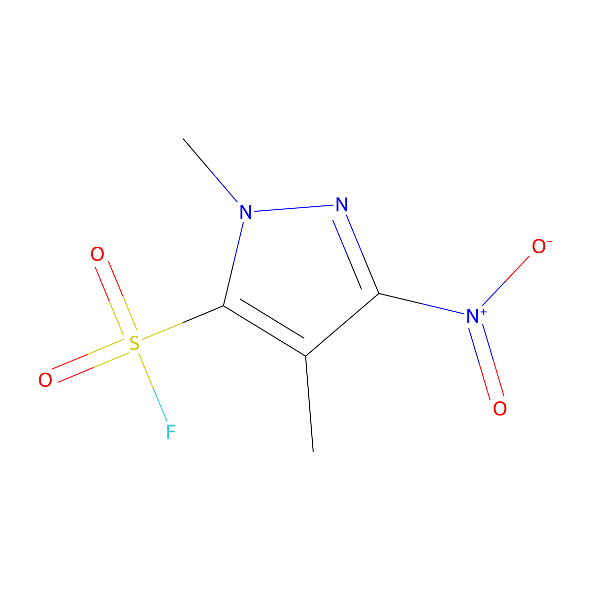 1,4-dimethyl-3-nitro-1H-pyrazole-5-sulfonyl fluoride molecular structure, CAS 2137648-20-3