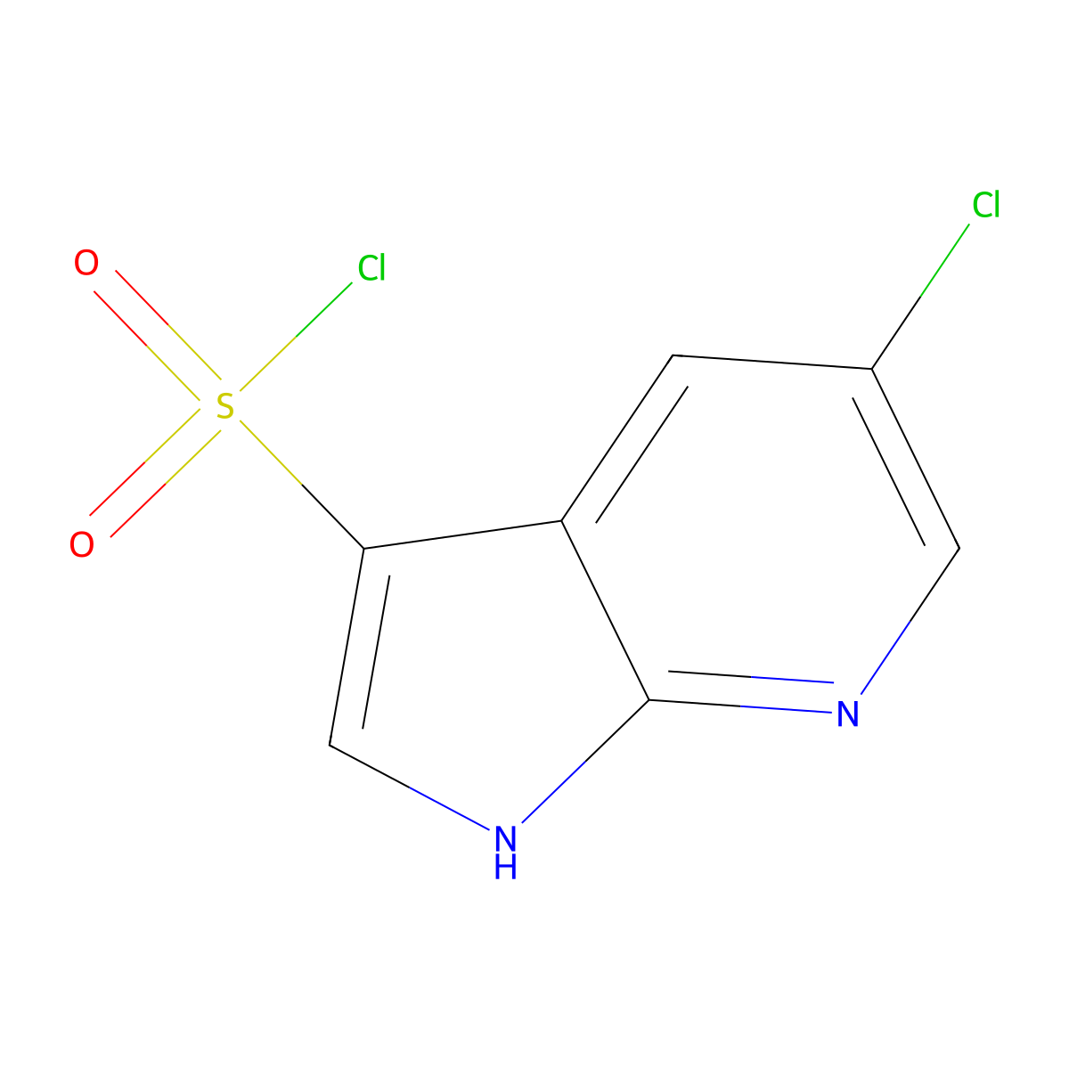 5-chloro-1H-pyrrolo[2,3-b]pyridine-3-sulfonyl chloride molecular structure, CAS 2137648-42-9