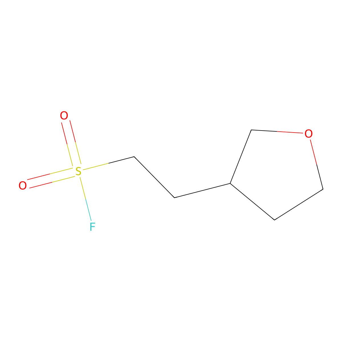 2-(Oxolan-3-yl)ethane-1-sulfonyl fluoride molecular structure, CAS 2137648-48-5