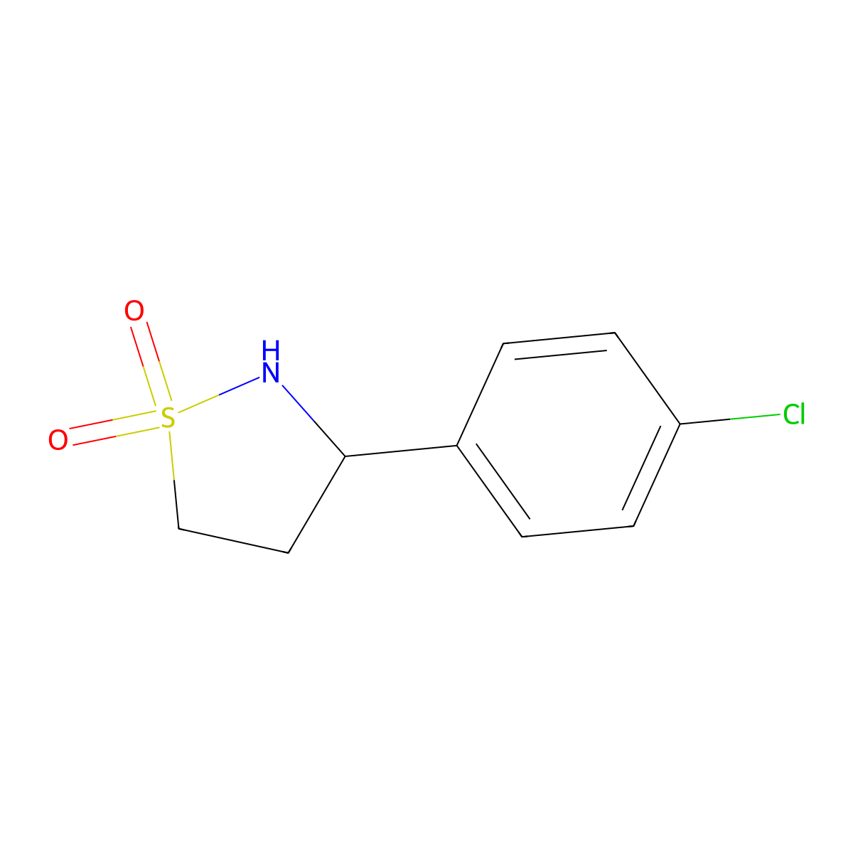 3-(4-Chlorophenyl)-1lambda6,2-thiazolidine-1,1-dione molecular structure, CAS 2137648-56-5