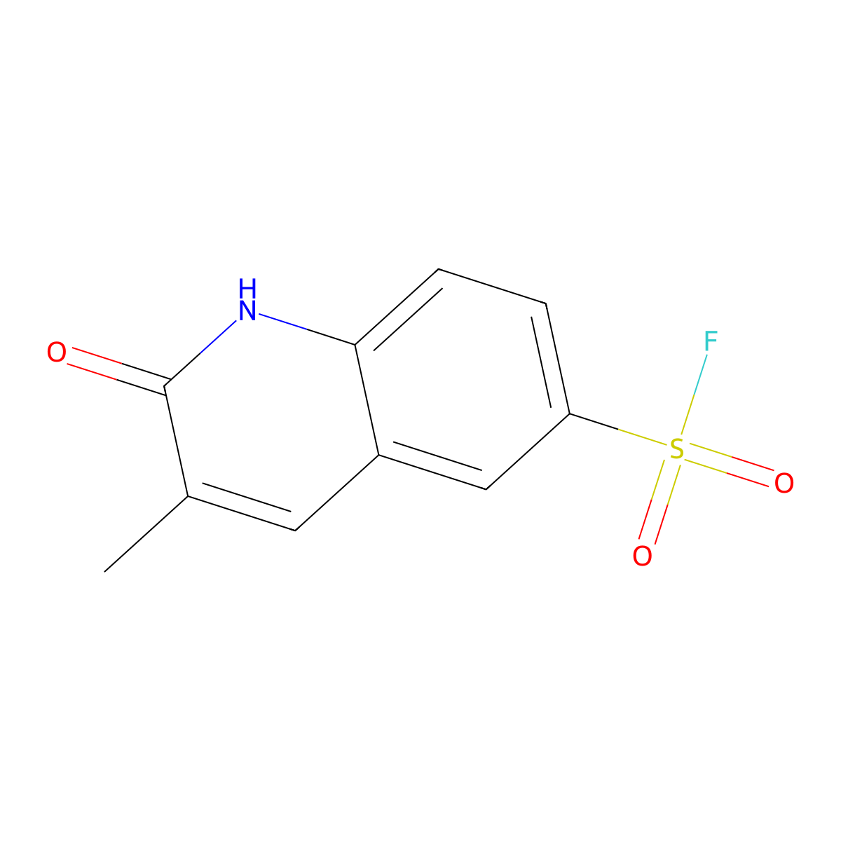 3-Methyl-2-oxo-1,2-dihydroquinoline-6-sulfonyl fluoride molecular structure, CAS 2137648-58-7