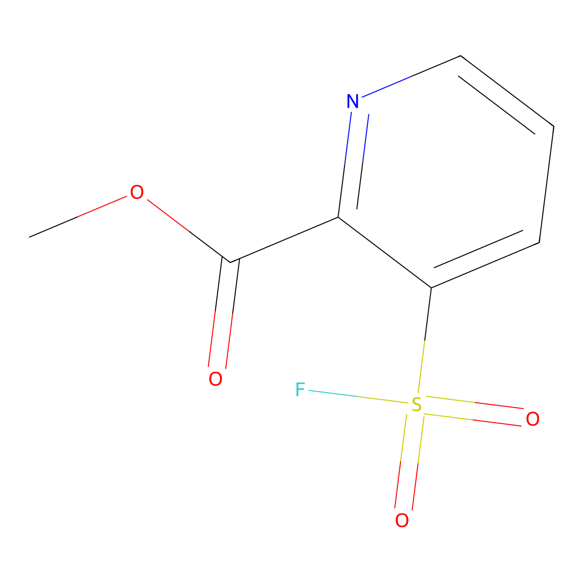 Methyl 3-(fluorosulfonyl)pyridine-2-carboxylate molecular structure, CAS 2137648-72-5