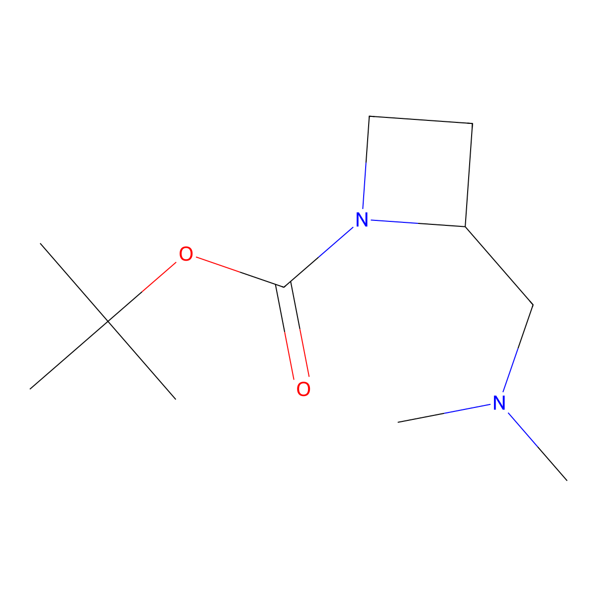 Tert-butyl 2-[(dimethylamino)methyl]azetidine-1-carboxylate molecular structure, CAS 2137648-74-7