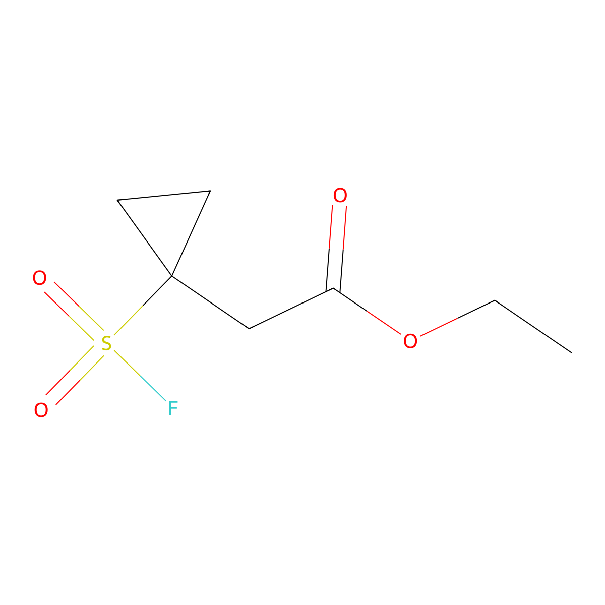 Ethyl 2-[1-(fluorosulfonyl)cyclopropyl]acetate molecular structure, CAS 2137648-94-1