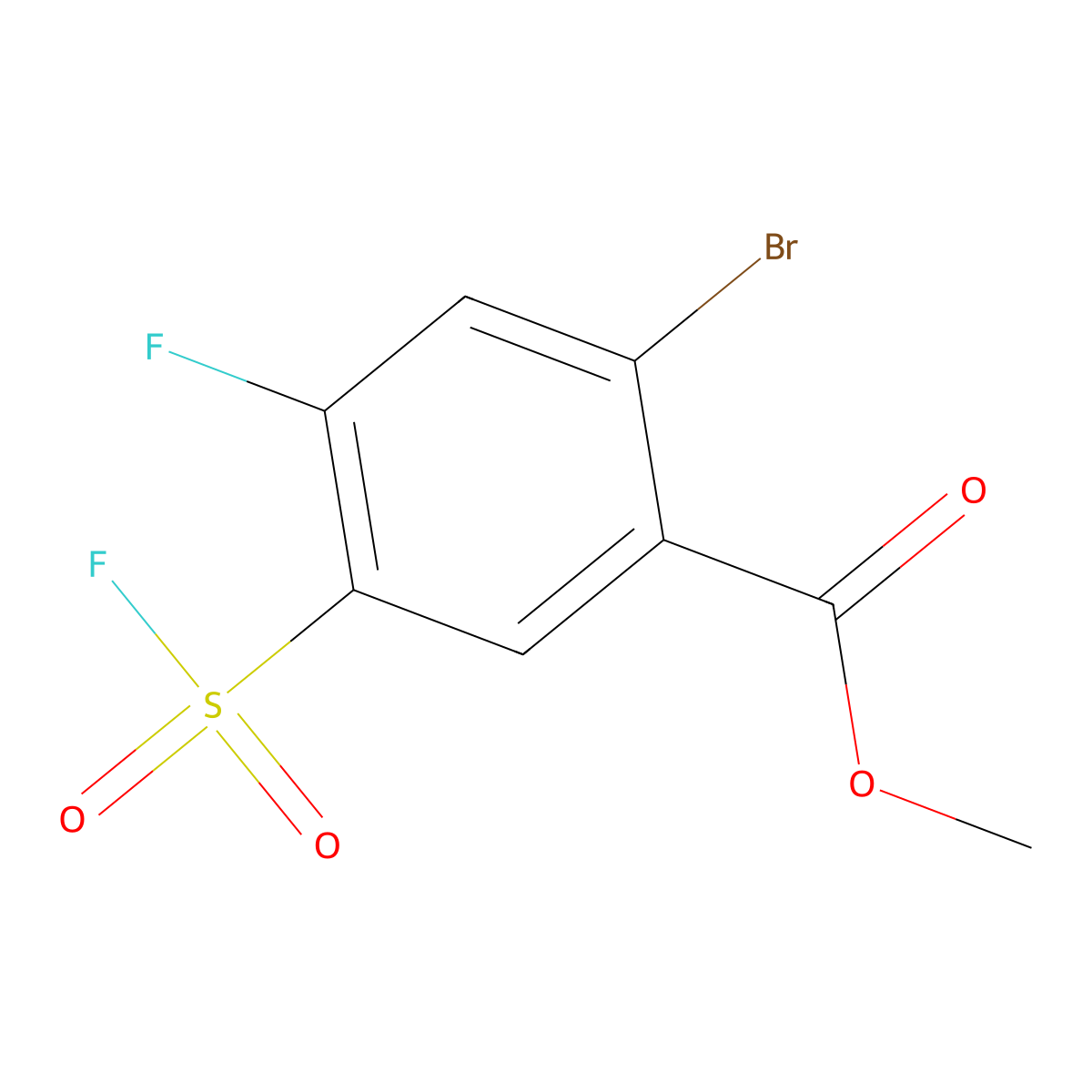 Methyl 2-bromo-4-fluoro-5-(fluorosulfonyl)benzoate molecular structure, CAS 2137648-98-5
