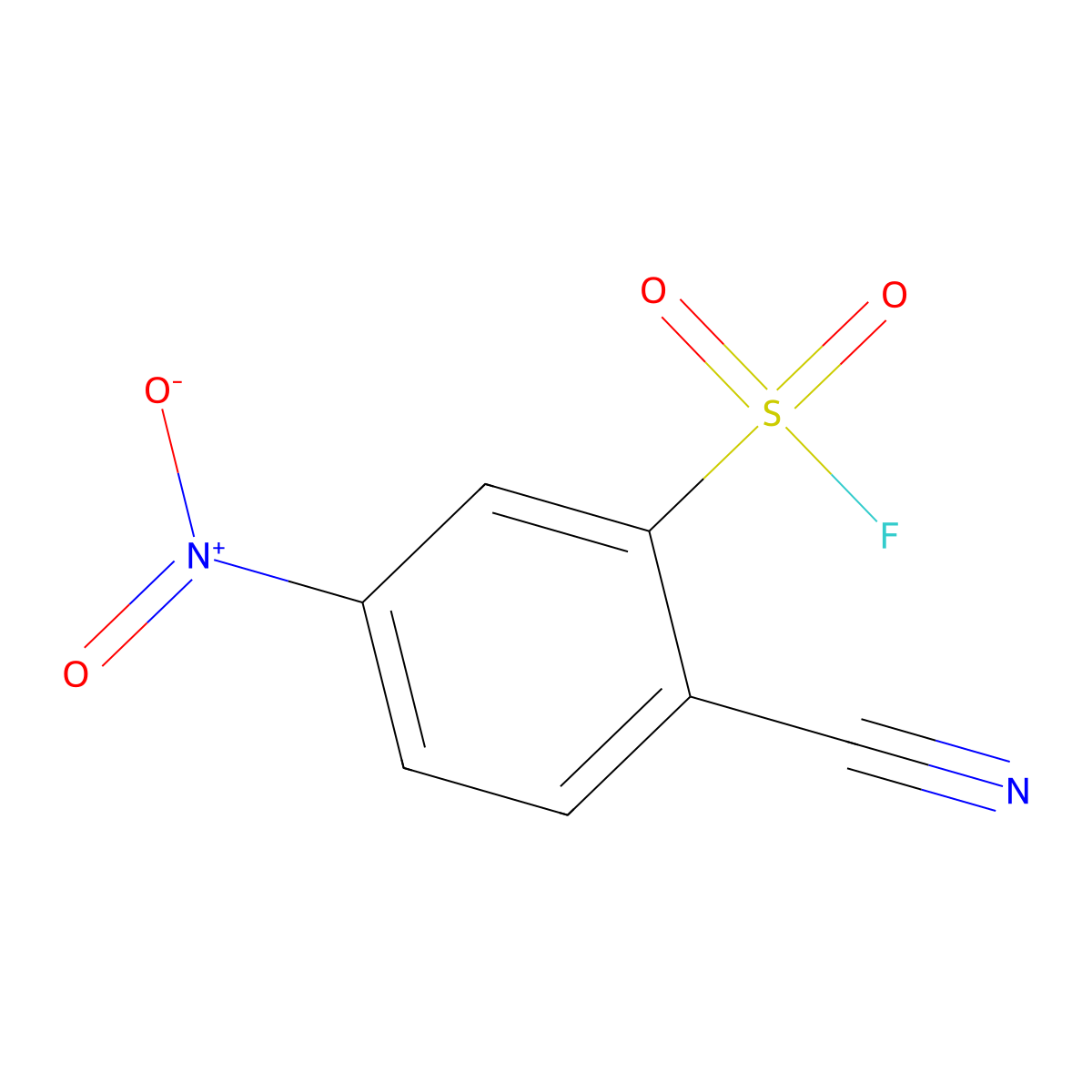 2-Cyano-5-nitrobenzene-1-sulfonyl fluoride molecular structure, CAS 2137649-05-7
