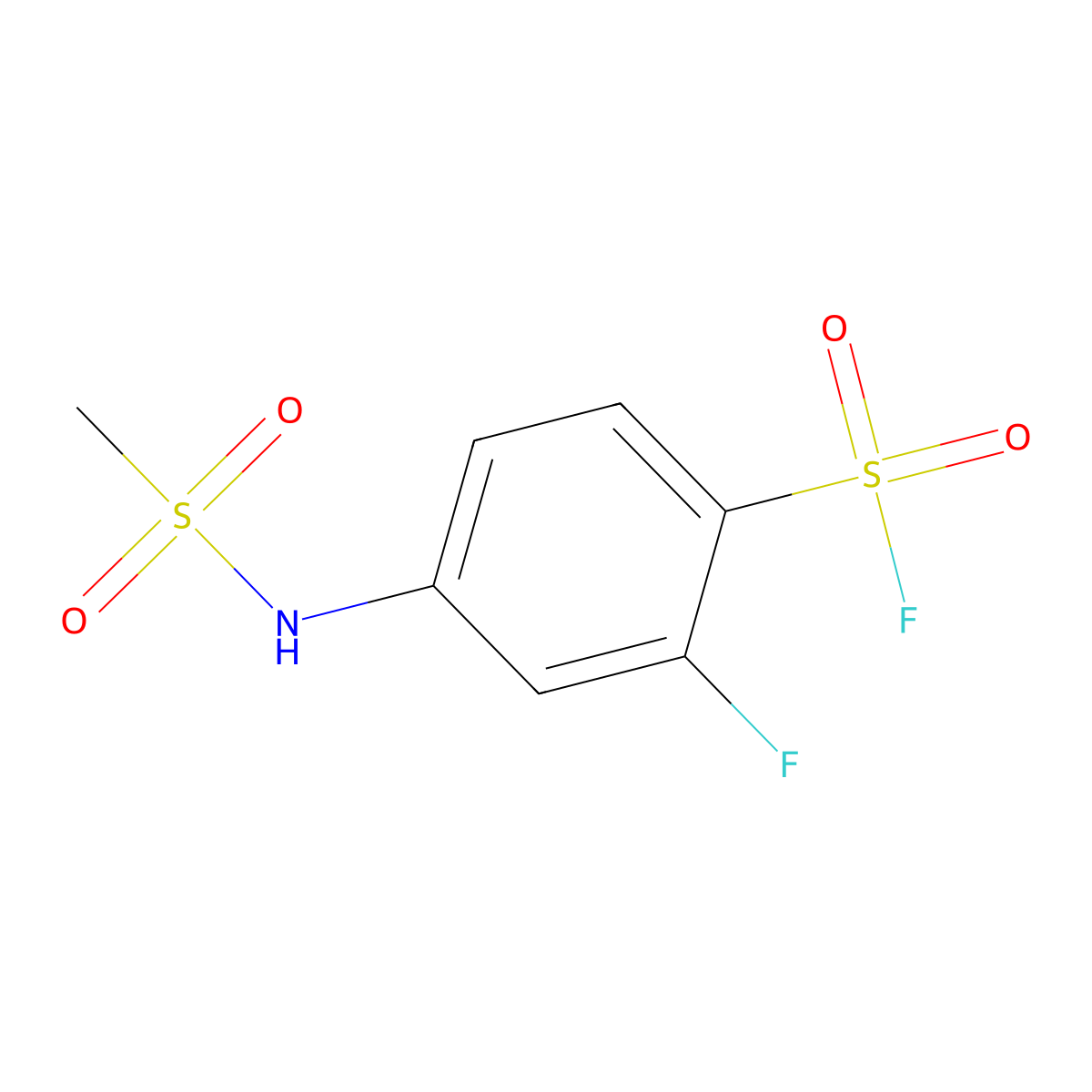 2-Fluoro-4-methanesulfonamidobenzene-1-sulfonyl fluoride molecular structure, CAS 2137649-24-0
