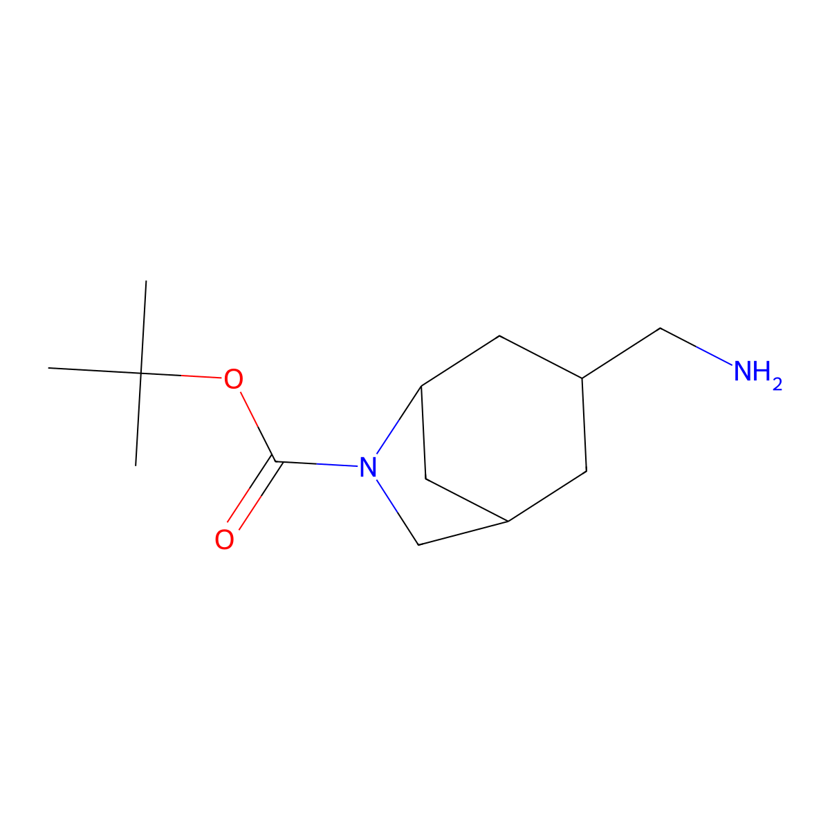 Tert-butyl 3-(aminomethyl)-6-azabicyclo[3.2.1]octane-6-carboxylate molecular structure, CAS 2137649-37-5