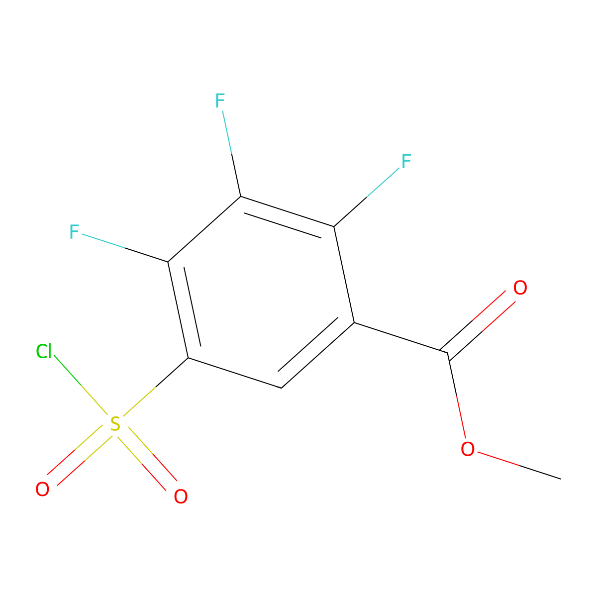 Methyl 5-(chlorosulfonyl)-2,3,4-trifluorobenzoate molecular structure, CAS 2137649-82-0