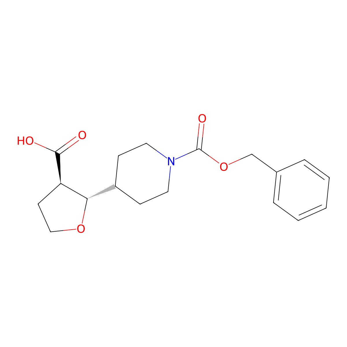 rac-(2R,3S)-2-{1-[(benzyloxy)carbonyl]piperidin-4-yl}oxolane-3-carboxylic acid molecular structure, CAS 2137650-98-5
