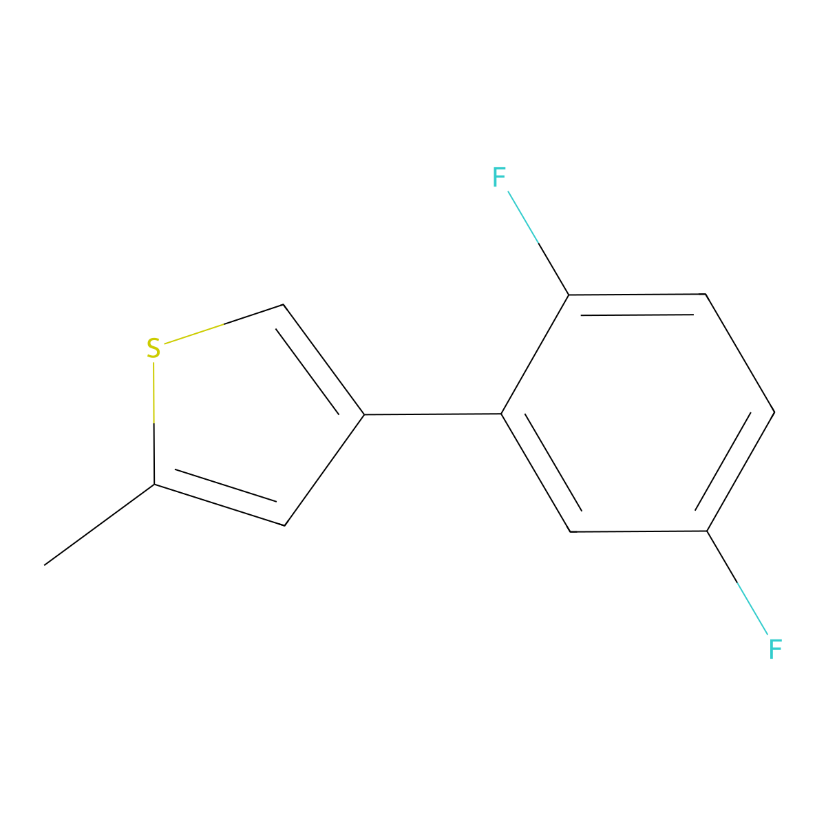 4-(2,5-Difluorophenyl)-2-methylthiophene molecular structure, CAS 2137651-79-5