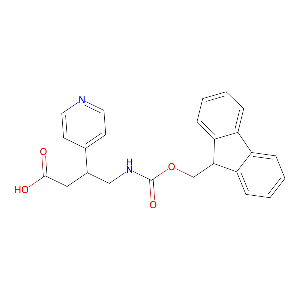 4-({[(9H-fluoren-9-yl)methoxy]carbonyl}amino)-3-(pyridin-4-yl)butanoic acid molecular structure, CAS 2137652-12-9
