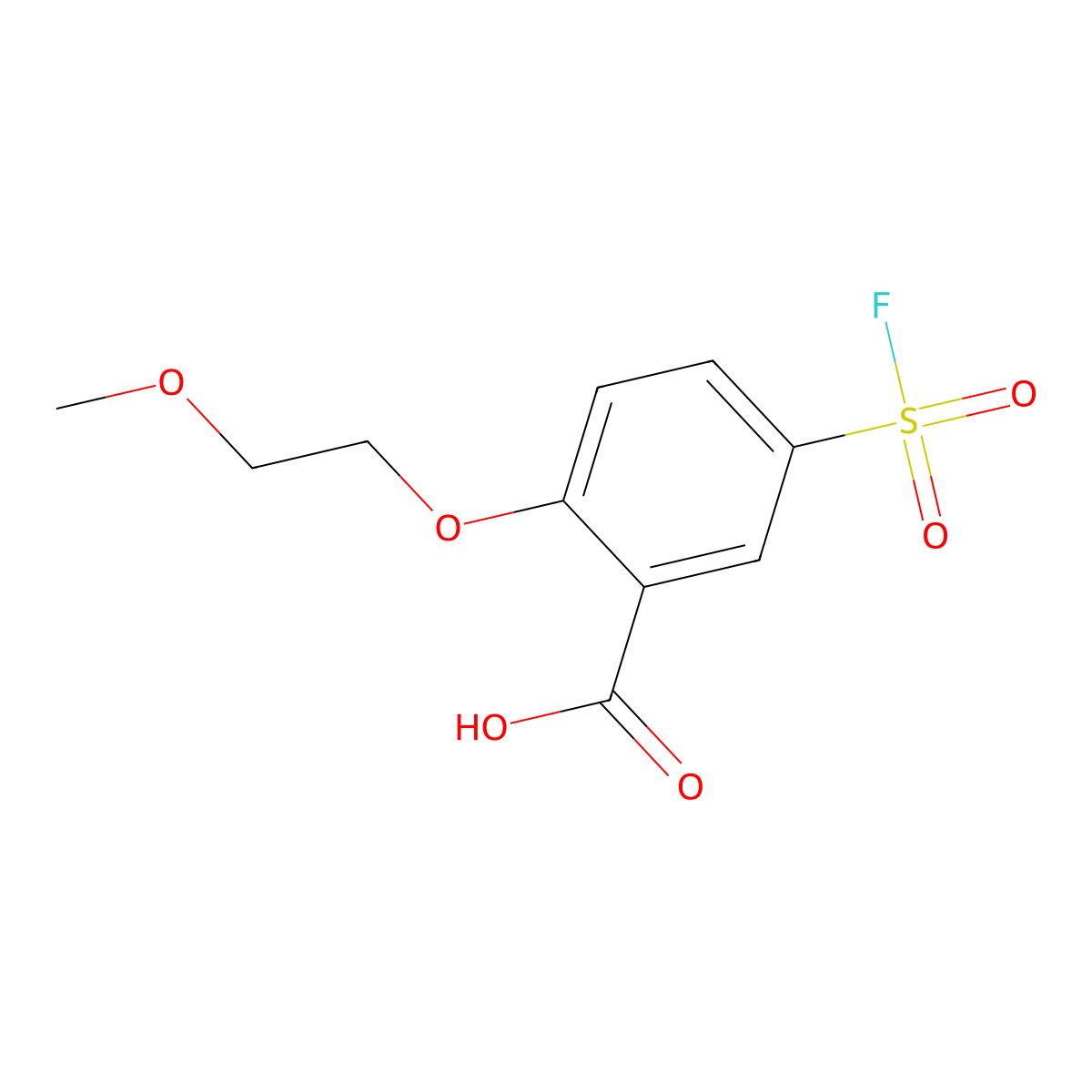 5-(Fluorosulfonyl)-2-(2-methoxyethoxy)benzoic acid molecular structure, CAS 2137652-21-0