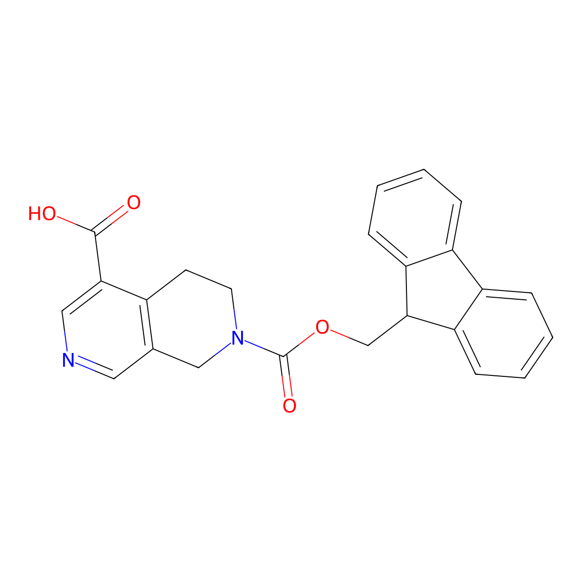 7-{[(9H-fluoren-9-yl)methoxy]carbonyl}-5,6,7,8-tetrahydro-2,7-naphthyridine-4-carboxylic acid molecular structure, CAS 2137652-27-6