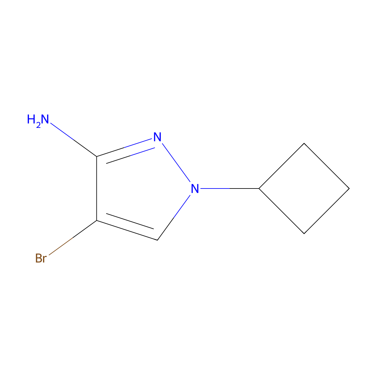 4-bromo-1-cyclobutyl-1H-pyrazol-3-amine molecular structure, CAS 2137652-31-2