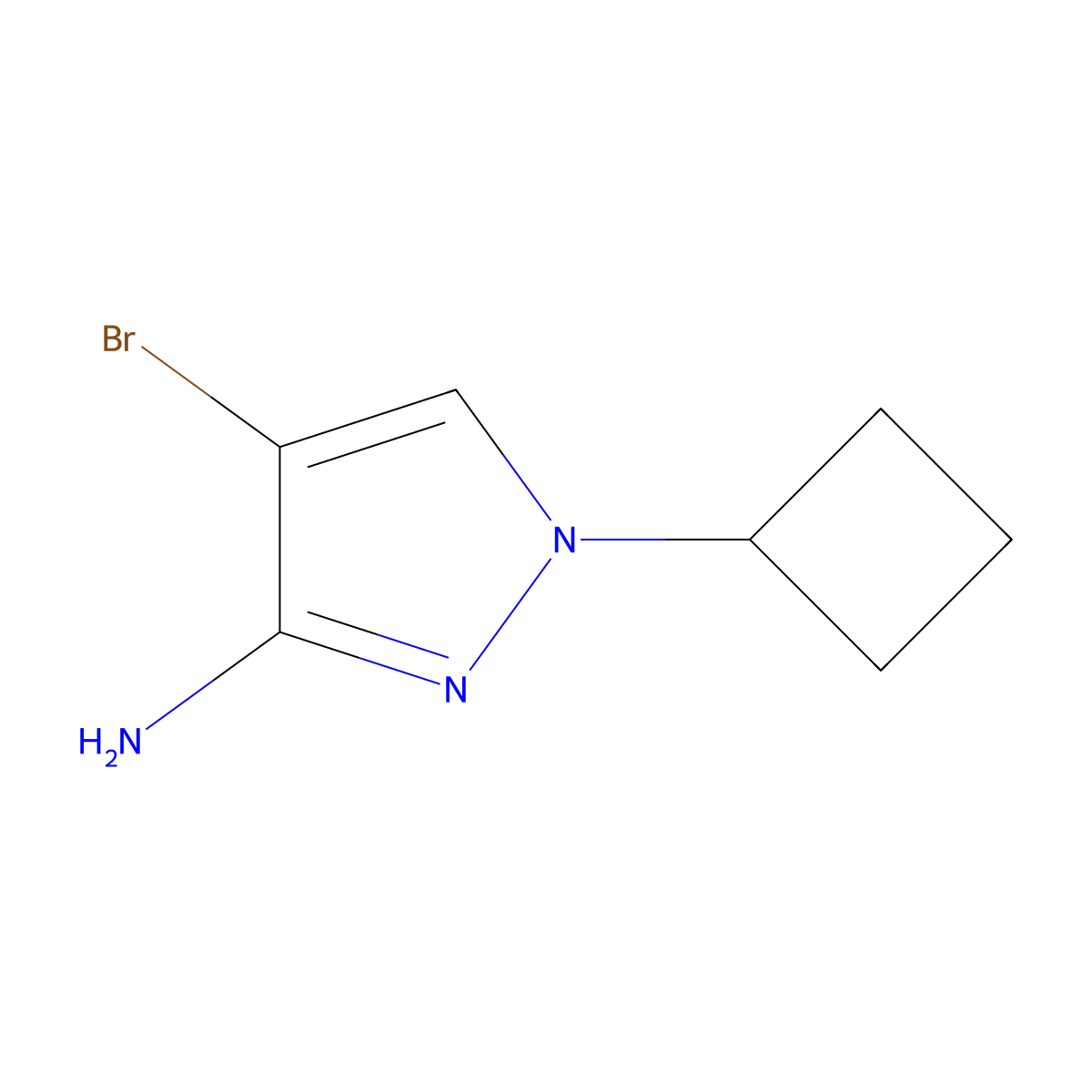 4-bromo-1-cyclobutyl-1H-pyrazol-3-amine molecular structure, CAS 2137652-31-2