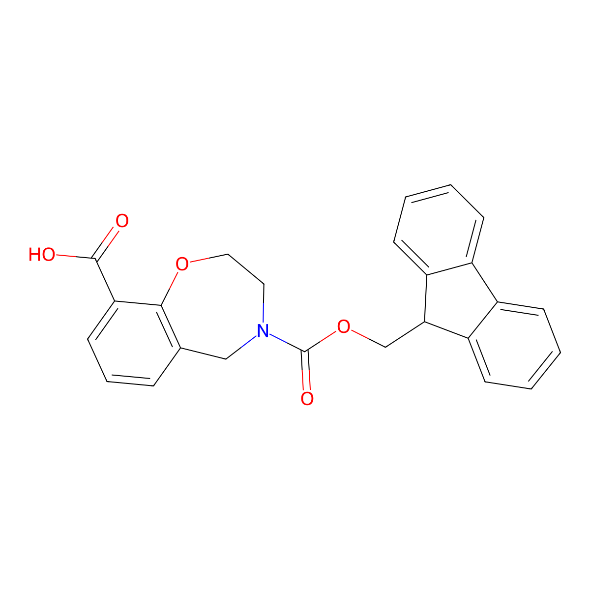 4-{[(9H-fluoren-9-yl)methoxy]carbonyl}-2,3,4,5-tetrahydro-1,4-benzoxazepine-9-carboxylic acid molecular structure, CAS 2137652-33-4