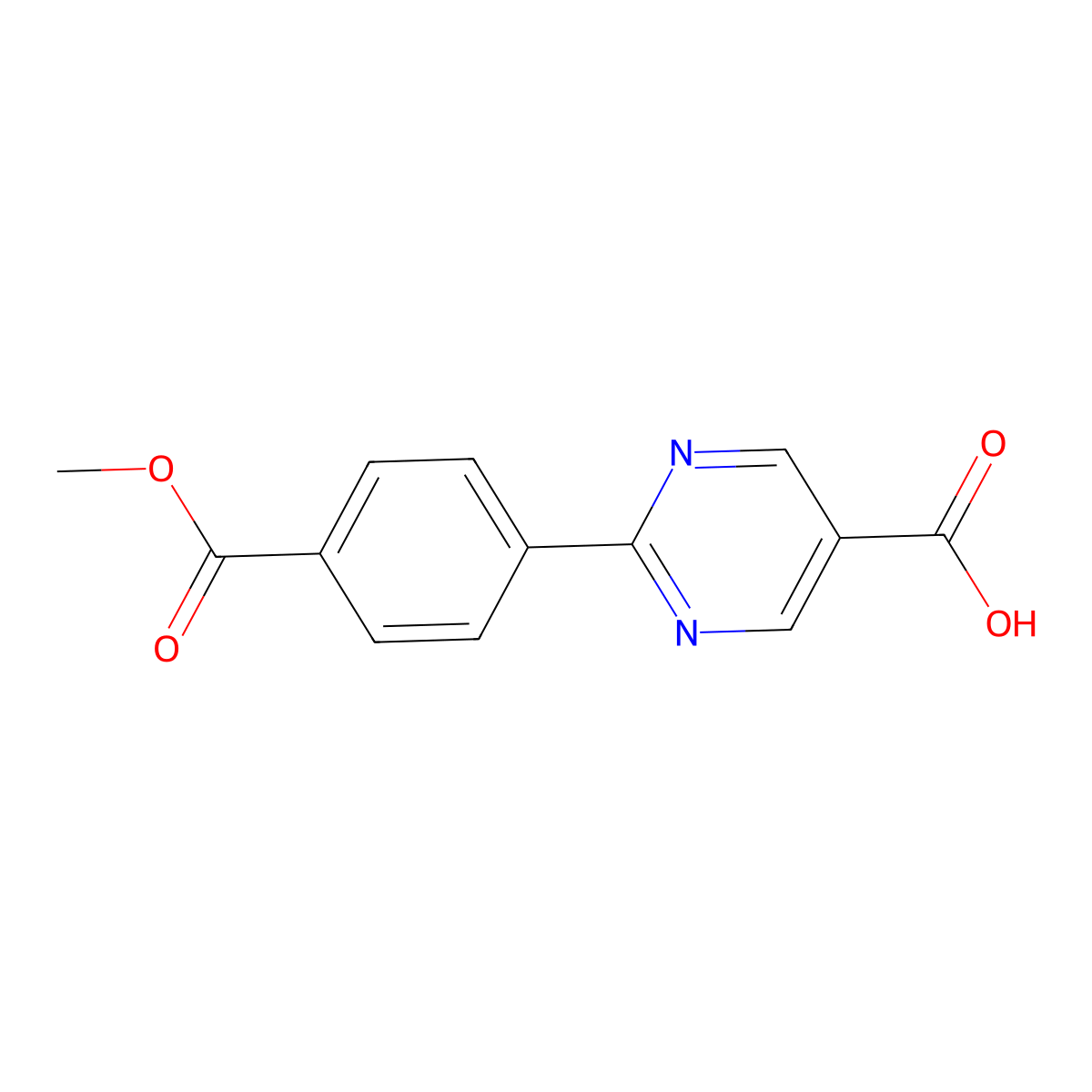 2-[4-(Methoxycarbonyl)phenyl]pyrimidine-5-carboxylic acid molecular structure, CAS 2137652-60-7