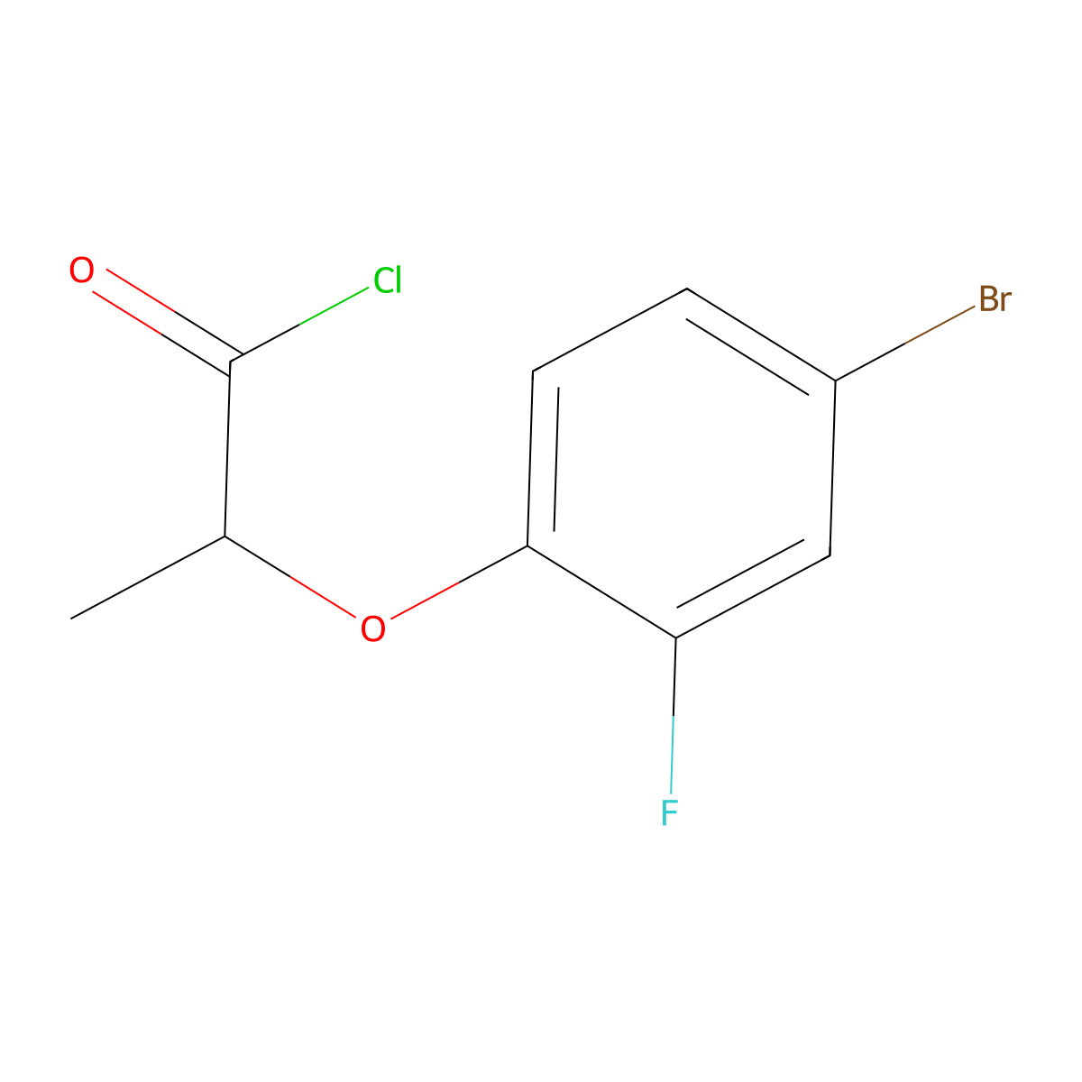 2-(4-Bromo-2-fluorophenoxy)propanoyl chloride molecular structure, CAS 2137653-30-4
