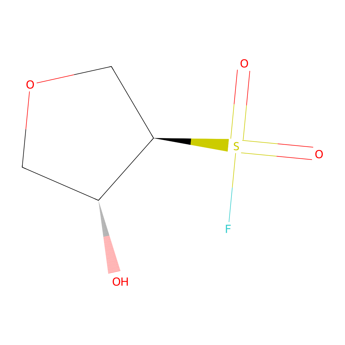rac-(3R,4R)-4-hydroxyoxolane-3-sulfonyl fluoride molecular structure, CAS 2137653-60-0