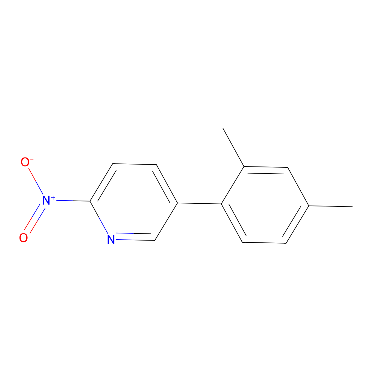 5-(2,4-Dimethylphenyl)-2-nitropyridine molecular structure, CAS 2137654-68-1