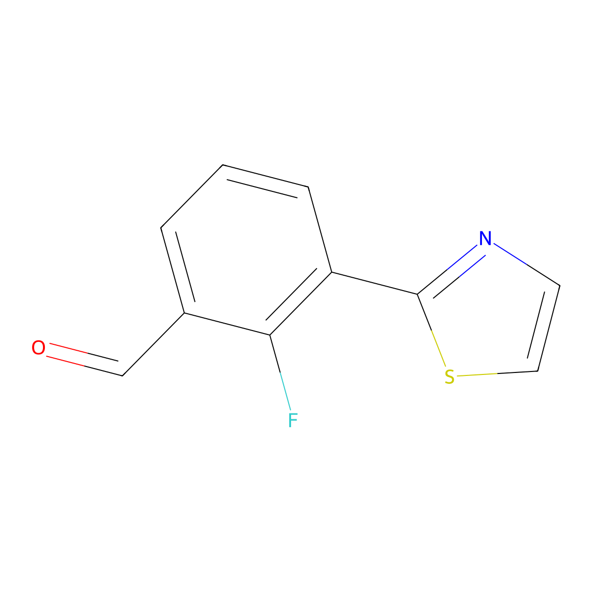 2-Fluoro-3-(1,3-thiazol-2-yl)benzaldehyde molecular structure, CAS 2137654-80-7