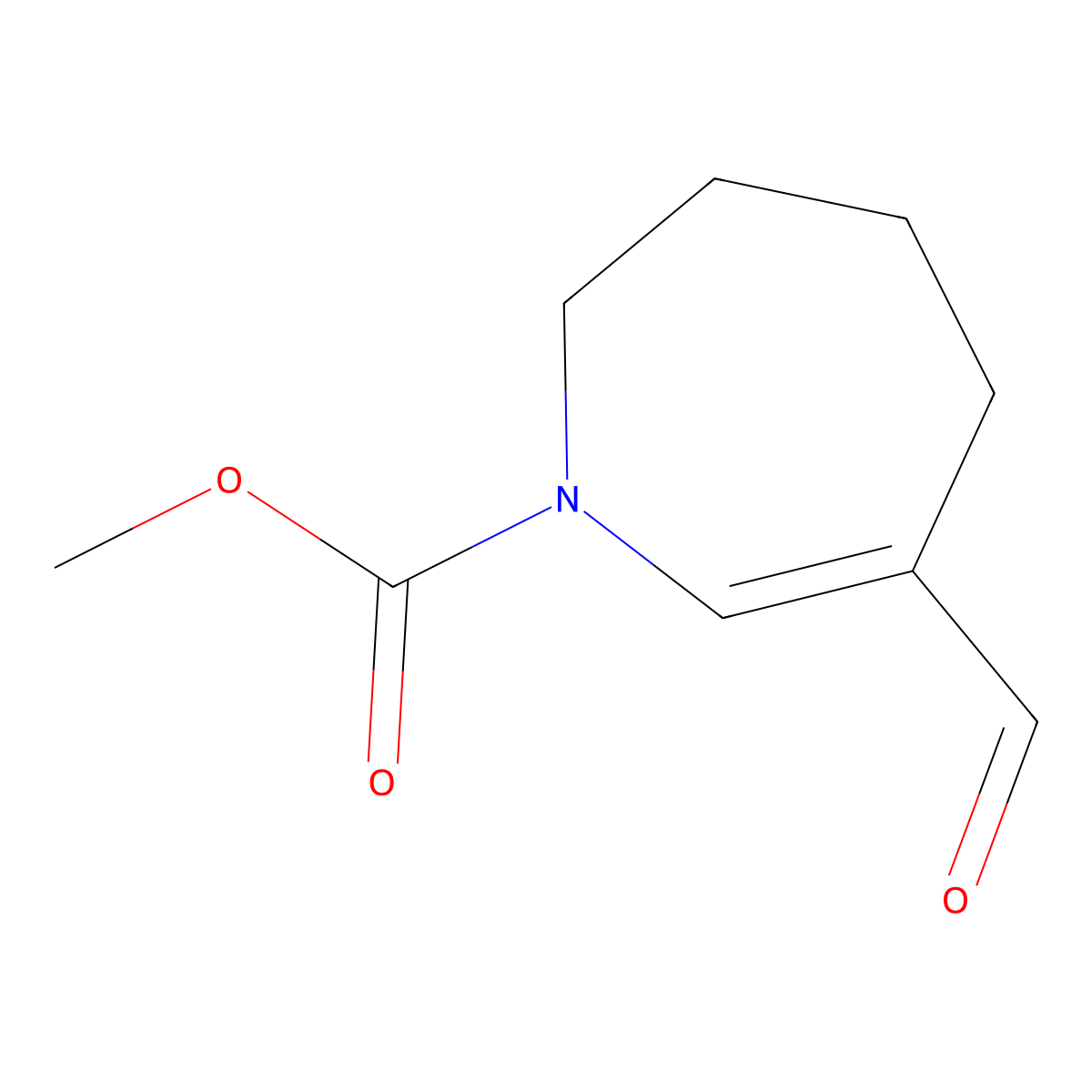 methyl 6-formyl-2,3,4,5-tetrahydro-1H-azepine-1-carboxylate molecular structure, CAS 2137655-11-7